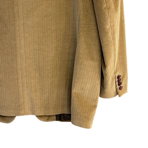 Vintage Ralph Lauren Chaps Mens Sport Coat 48 Tall Corduroy Golden Wheat Tan - Picture 11 of 16